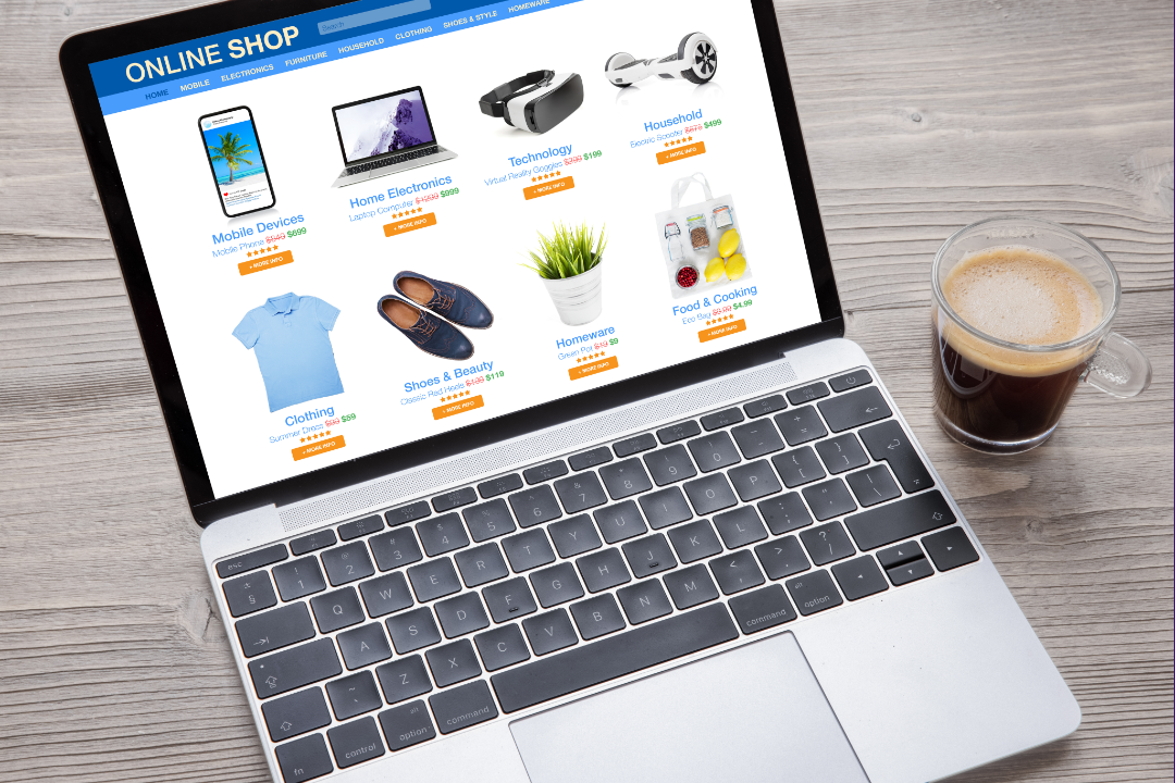 A split-screen infographic showing three types of search intent: research, website navigation, and online shopping.