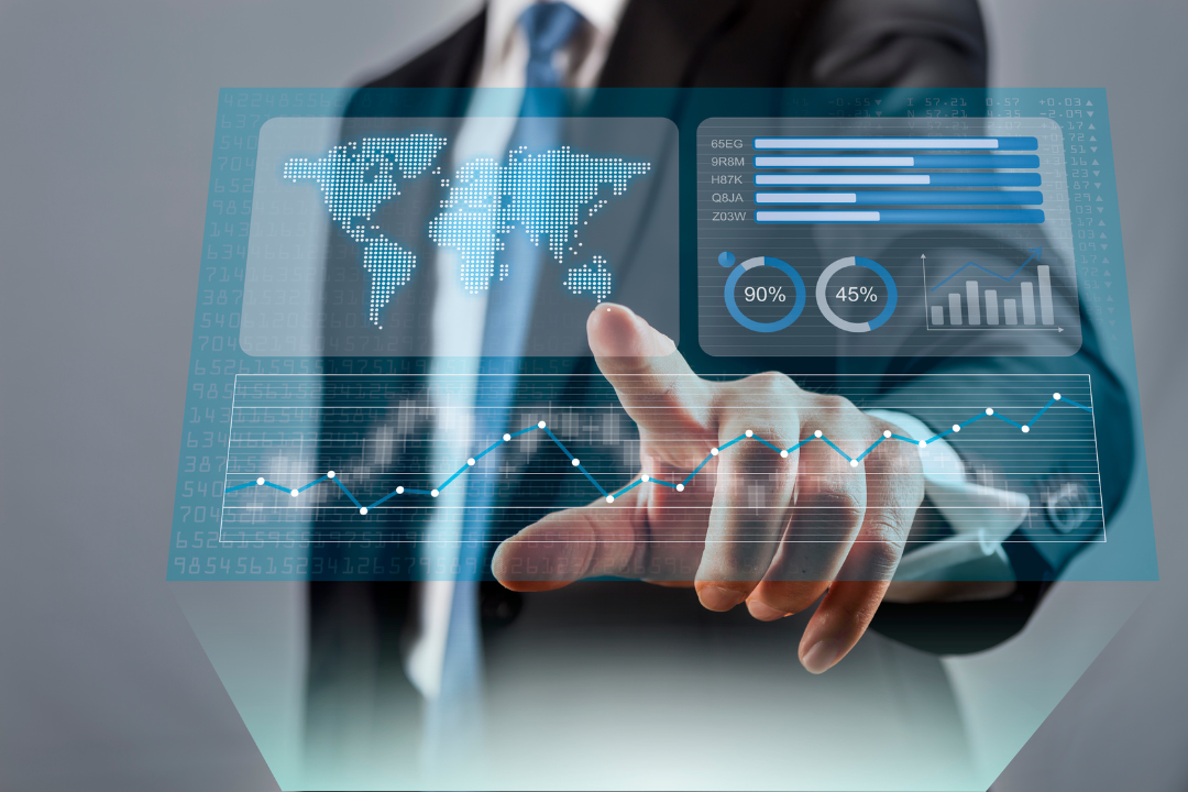 A digital infographic displaying a comprehensive SEO dashboard, complete with performance metrics, keyword rankings, and trend lines. This image is ideal for visualizing the impact of E-E-A-T enhancements on search visibility and ranking.