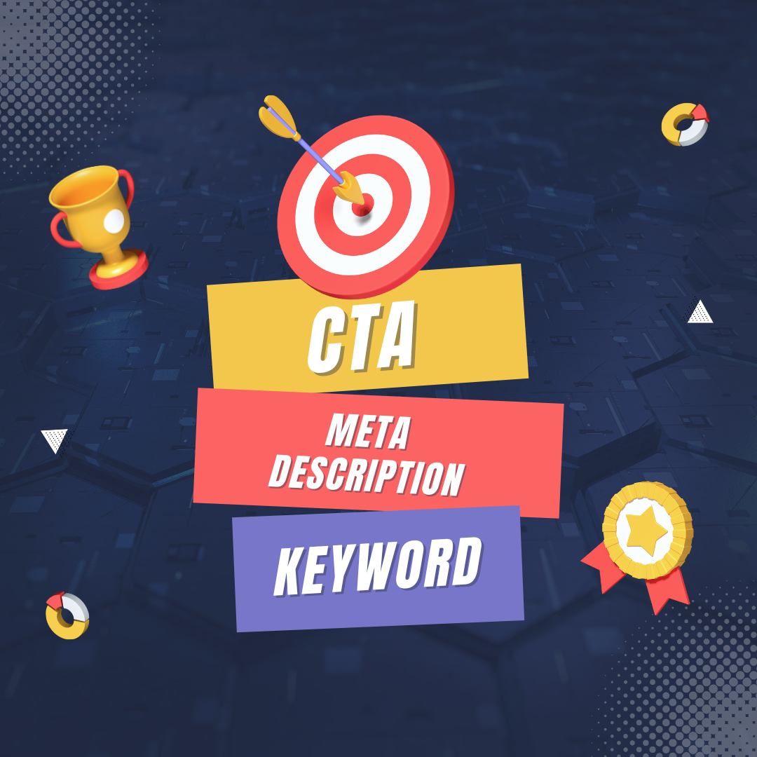A comparison of poorly written and well-written meta descriptions with highlighted keywords and actionable CTAs