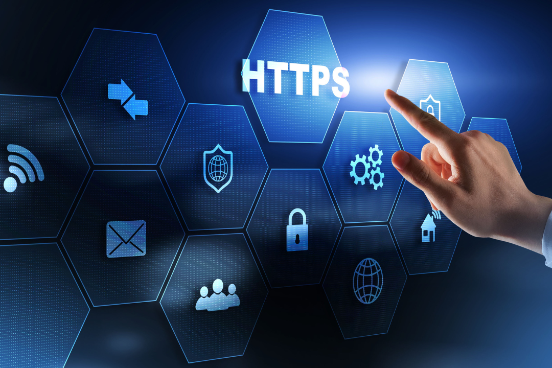 Compact infographic showing an optimized URL structure with a focus on clean and organized components like protocol, domain, and slug