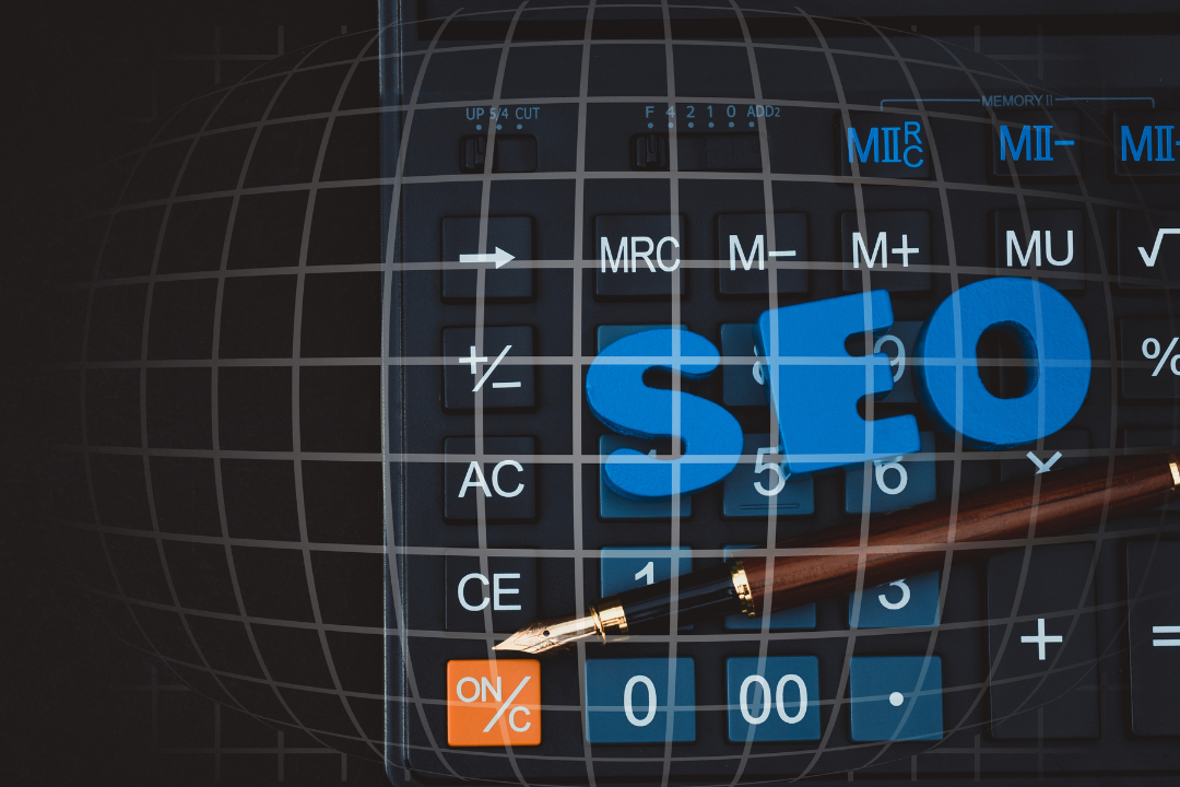 A concept illustration showing a computer screen with webpage elements, optimization icons, and writing tools symbolizing on-page SEO and content marketing.