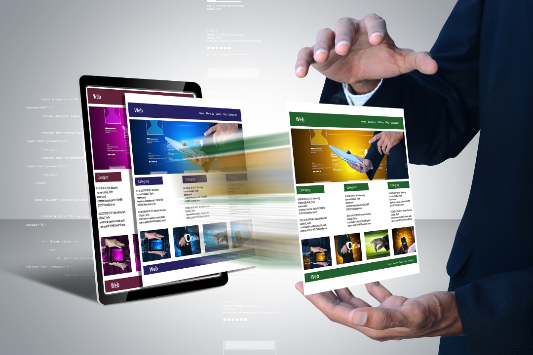 Horizontal banner showing a website’s homepage connected to internal pages with XML link lines, illustrating SEO sitemap structure.